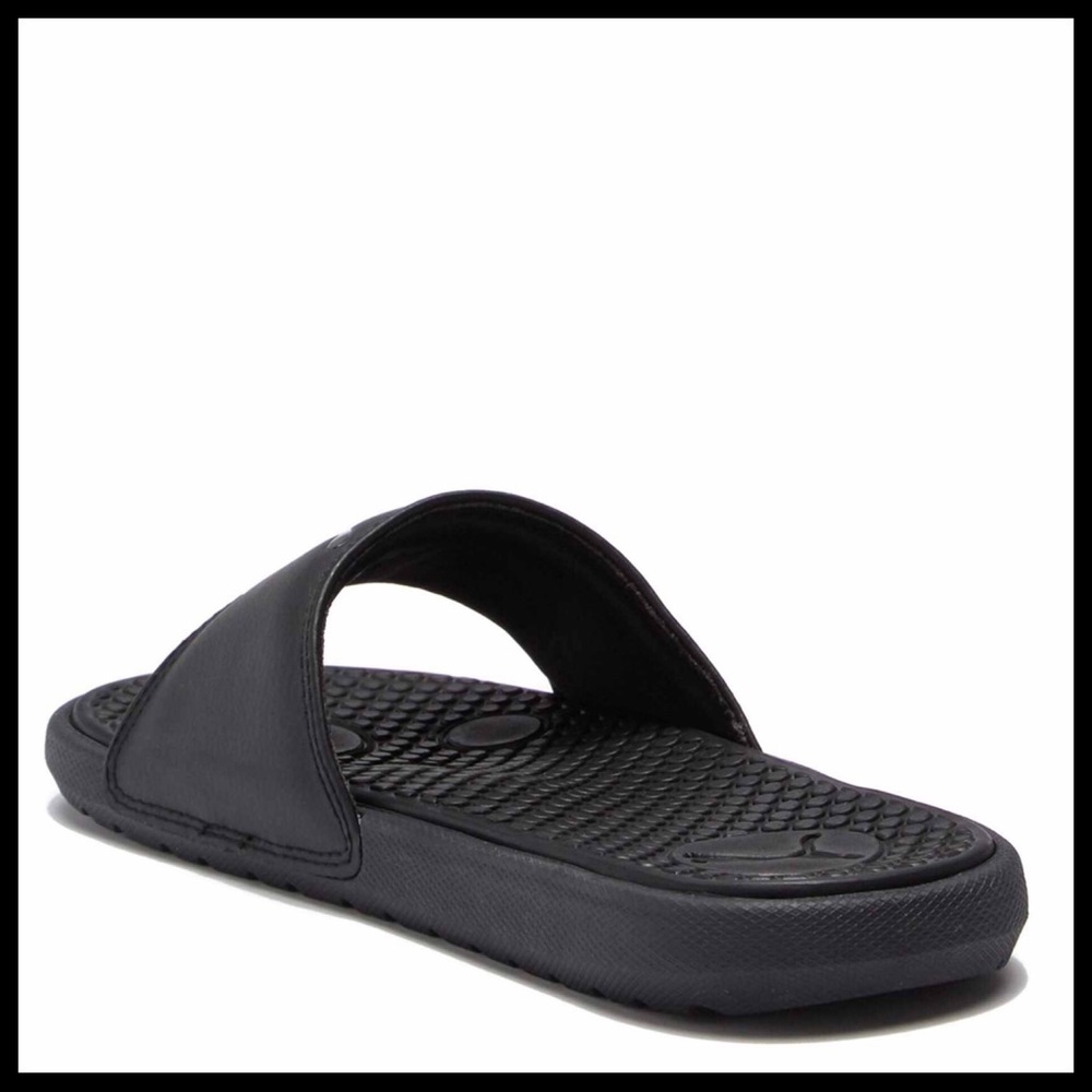 PUMA BLACK SLIP ON SPORT SLIDES ACTIVE SANDALS A3C - Picture 3 of 8